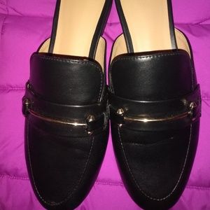 A new day black backless loafers mules sandals
